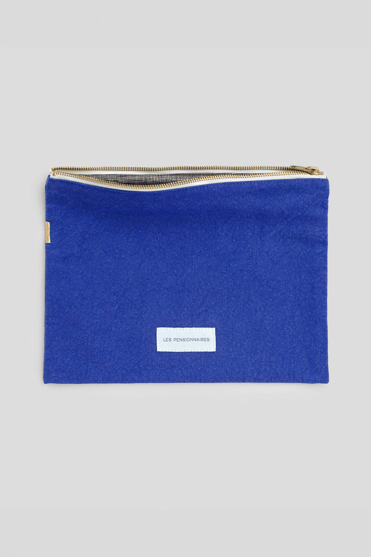 Large Pouch in Organic Cotton Canvas Ultramarine Blue