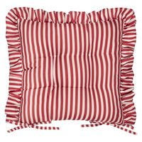Thumbnail for Millie Ruffle 2 Pack Indoor/Outdoor Seat Pads Red: Red / 40 x 40cm