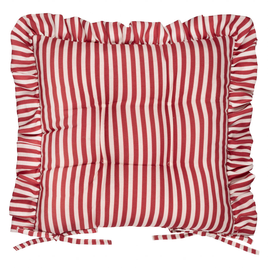 Millie Ruffle 2 Pack Indoor/Outdoor Seat Pads Red: Red / 40 x 40cm