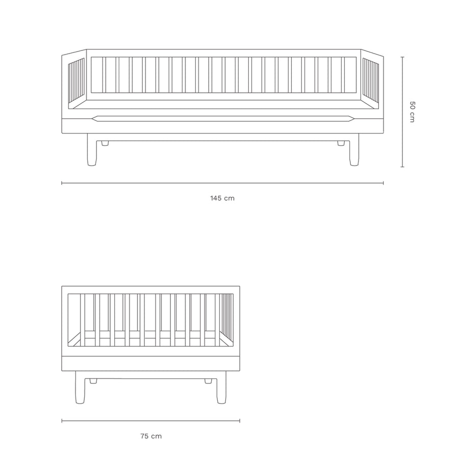 Pure Oak Wood Junior Bed