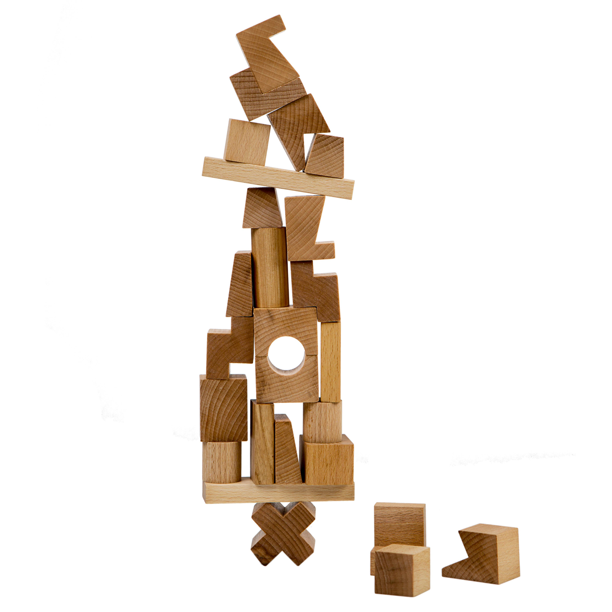 Stacking Montessori Toy Tower Natural