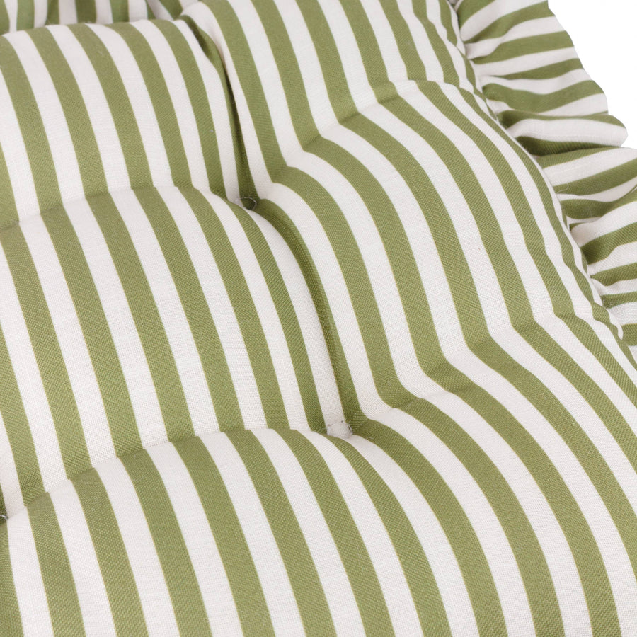 Millie Ruffle 2 Pack Indoor/Outdoor Seat Pads Green: Green / 40 x 40cm