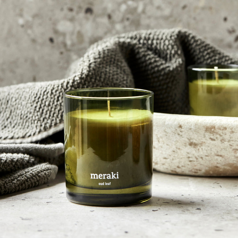 Scented Candle, Oud Leaf, Green