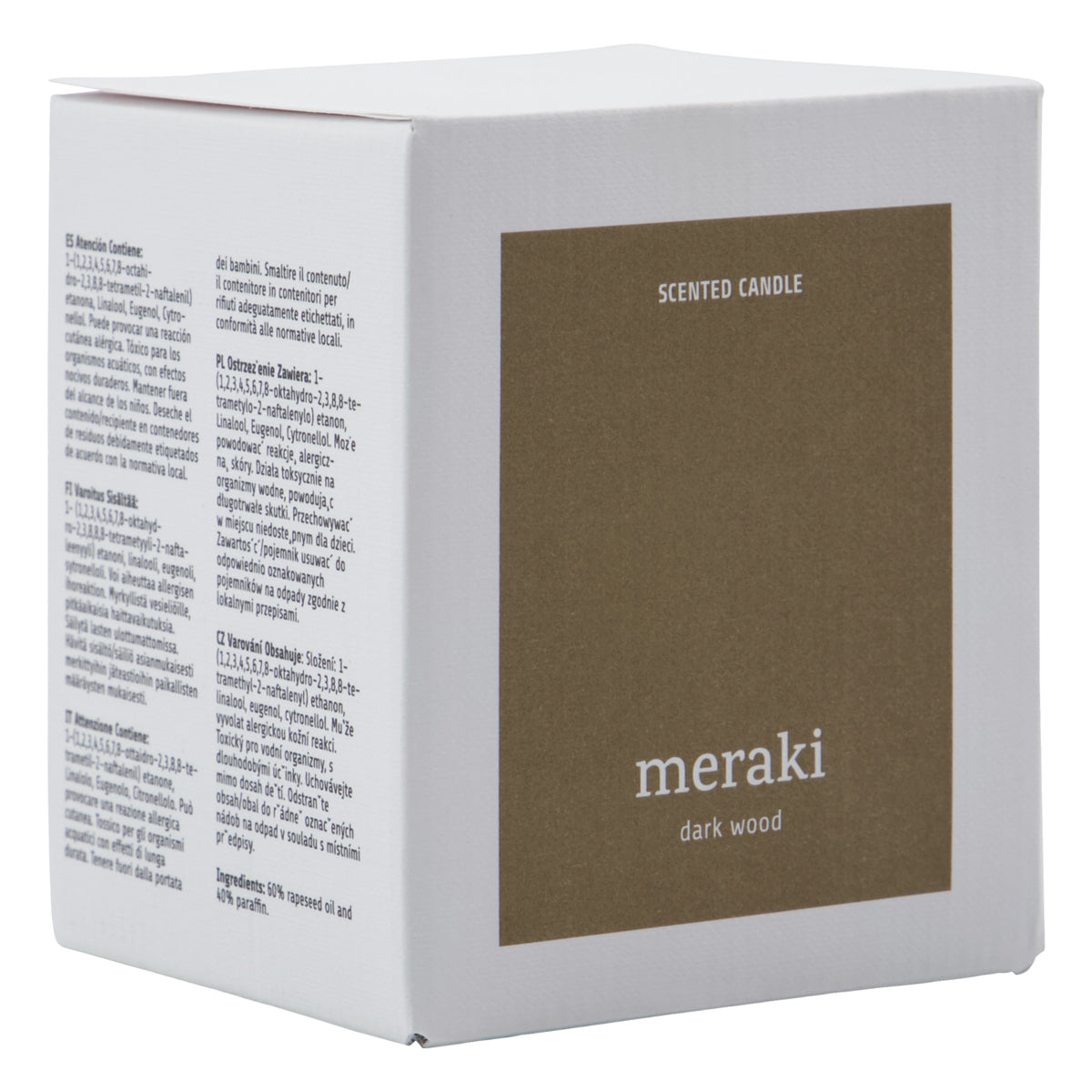 Scented Candle, Dark Wood, Brown