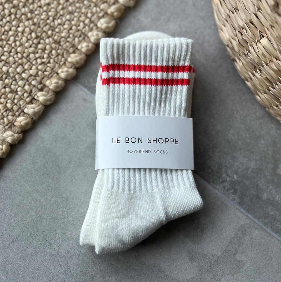 Boyfriend Socks: Clean White