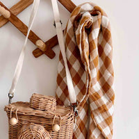 Thumbnail for BIANCA SWADDLE GINGHAM CARAMEL: VICHY / L 110*110