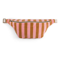Thumbnail for WOMEN BUM BAG STRIPES CARAMEL / STRAWBERRY