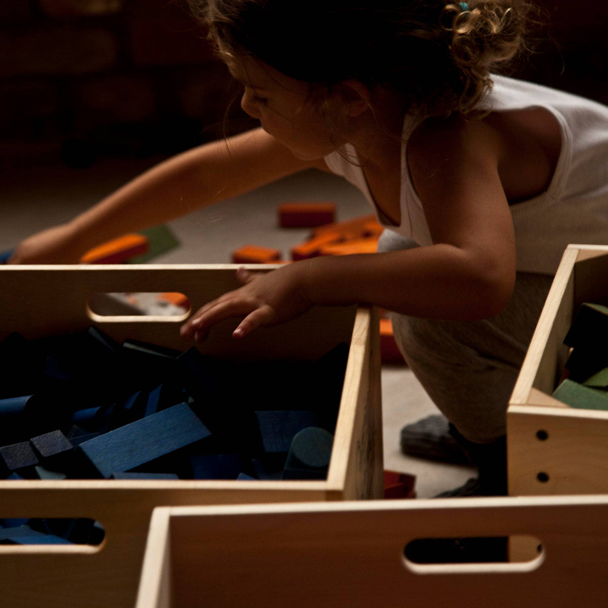 Wooden Blocks in tray 30 pcs, Warm