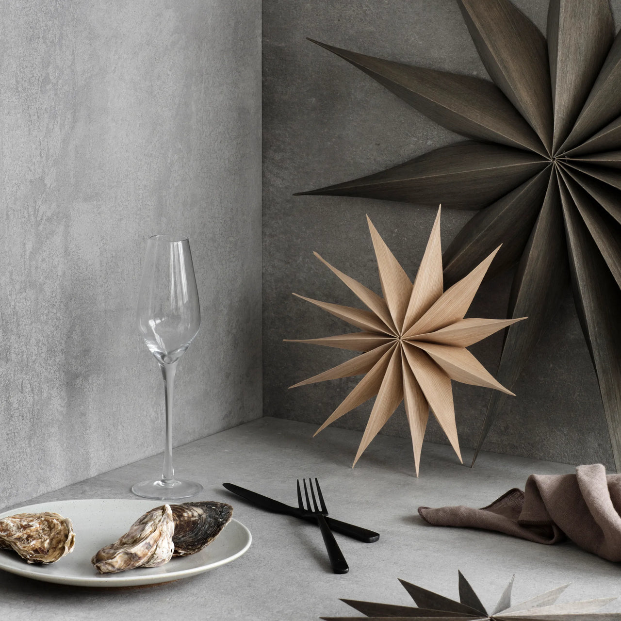 Wooden Star Decoration Venok Three Sizes - Natural