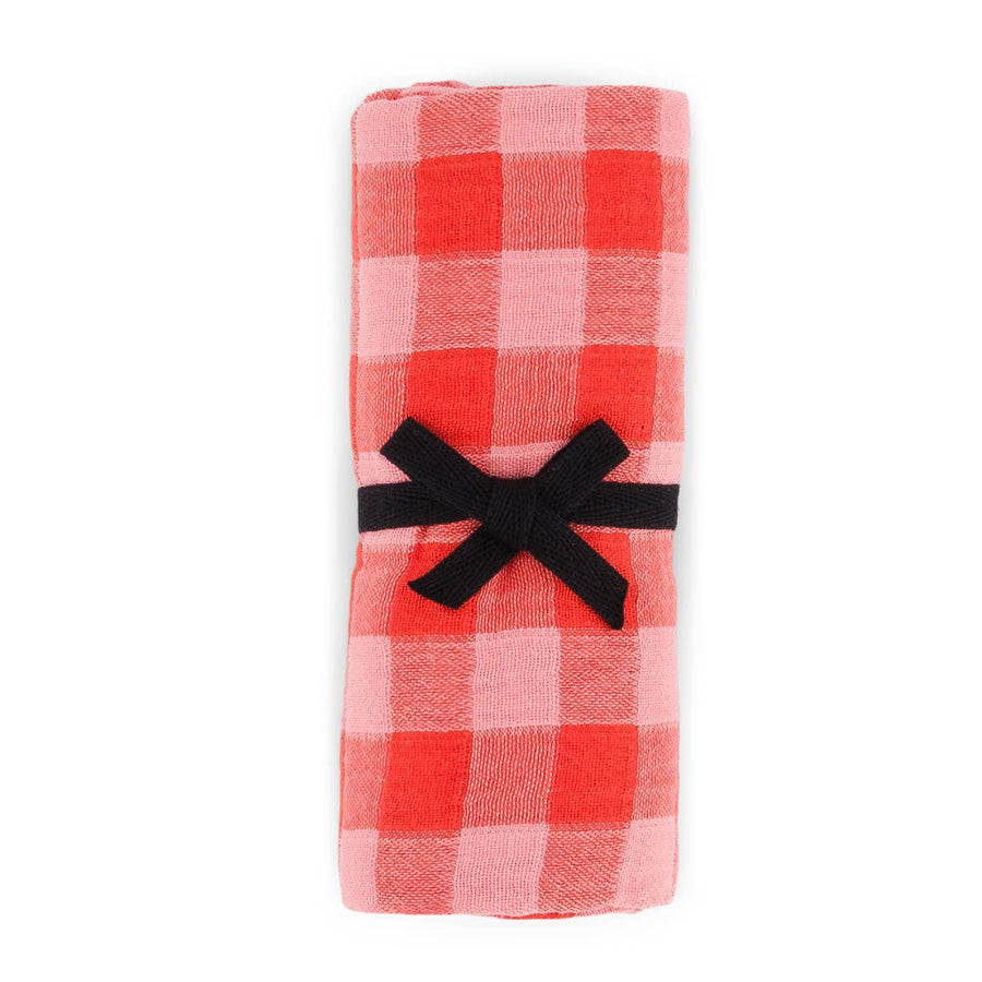 BIANCA SWADDLE GINGHAM RED / PINK: VICHY / L 110*110