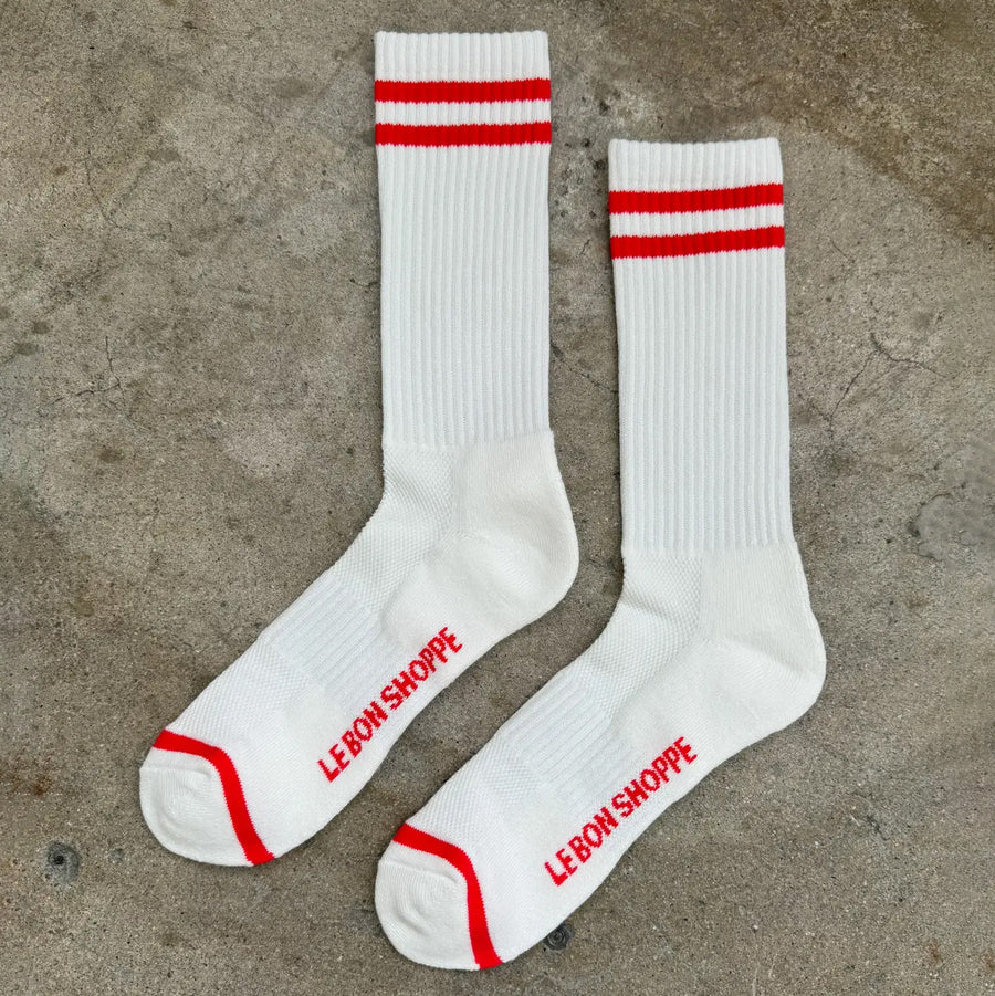 Extended Boyfriend Socks: Clean White