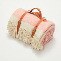 Thumbnail for Candy Floss Herringbone Wool Picnic Blanket
