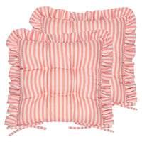 Thumbnail for Millie Ruffle 2 Pack Indoor/Outdoor Seat Pads Pink: Pink / 40 x 40cm