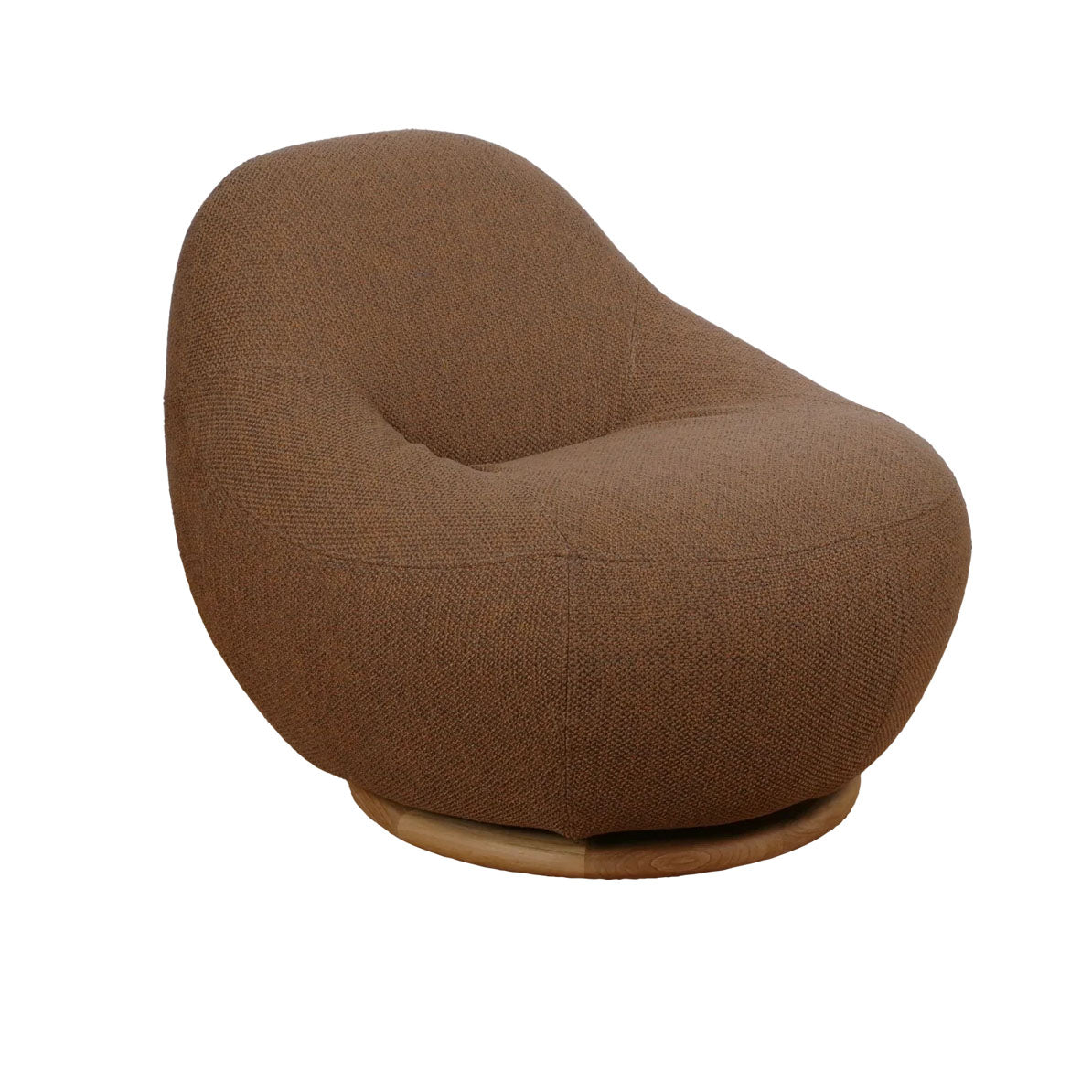 Gem Lounge Chair with Teak Swivel : Umber Brown