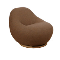 Thumbnail for Gem Lounge Chair with Teak Swivel : Umber Brown