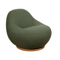 Thumbnail for Gem Lounge Chair with Teak Swivel : Dark Green