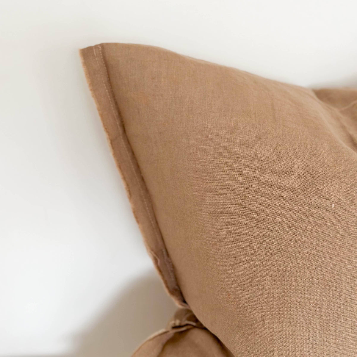Esmee Linen Cushion Cover – Frayed Edge Coffee: 53 x 53 cm