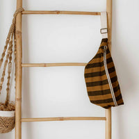 Thumbnail for WOMEN BUM BAG STRIPES CUMIN AND BLACK: CUMIN / SCRATCH