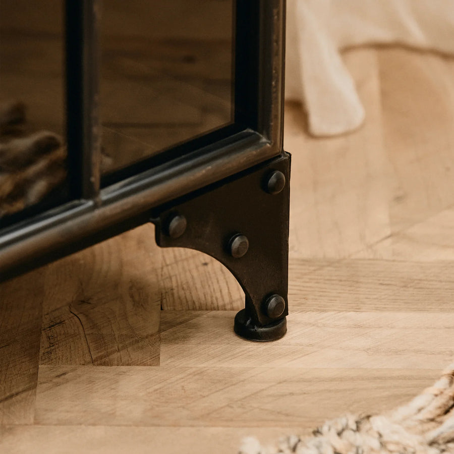 2 Door Iron & Glass Cabinet