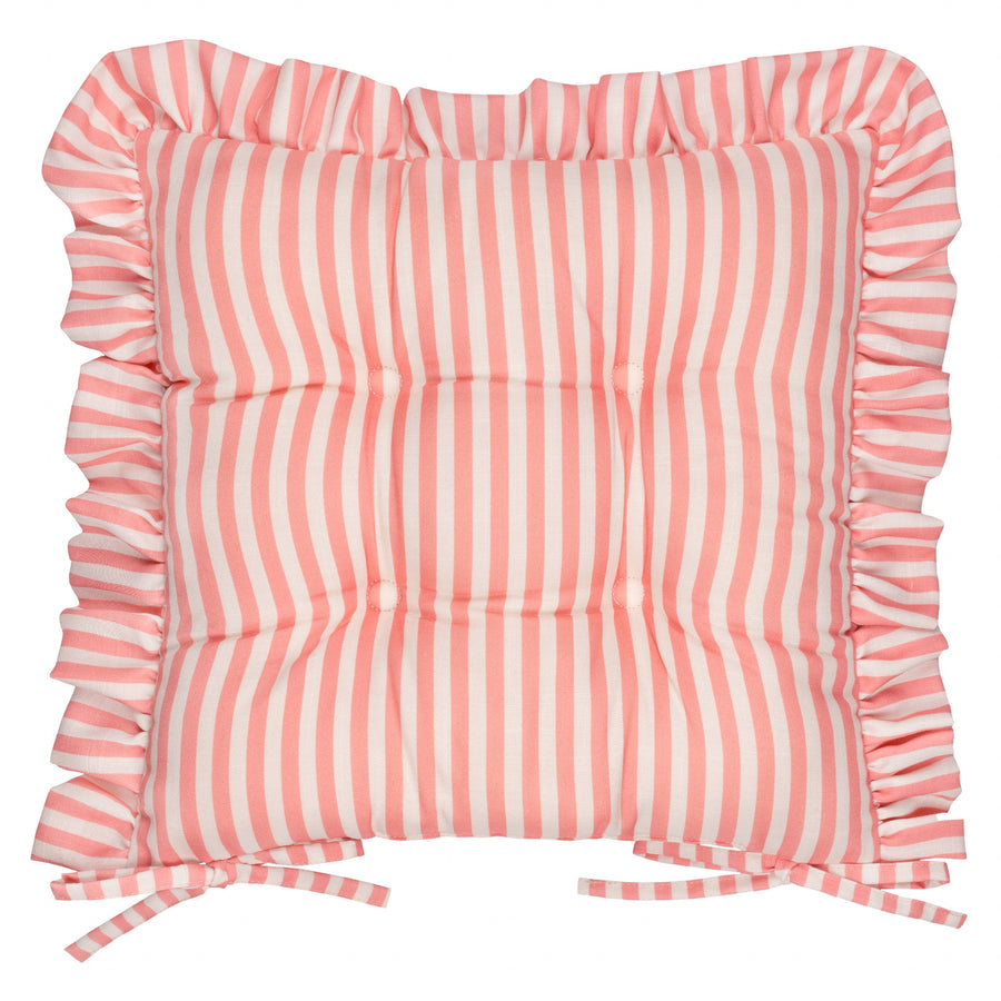 Millie Ruffle 2 Pack Indoor/Outdoor Seat Pads Pink: Pink / 40 x 40cm