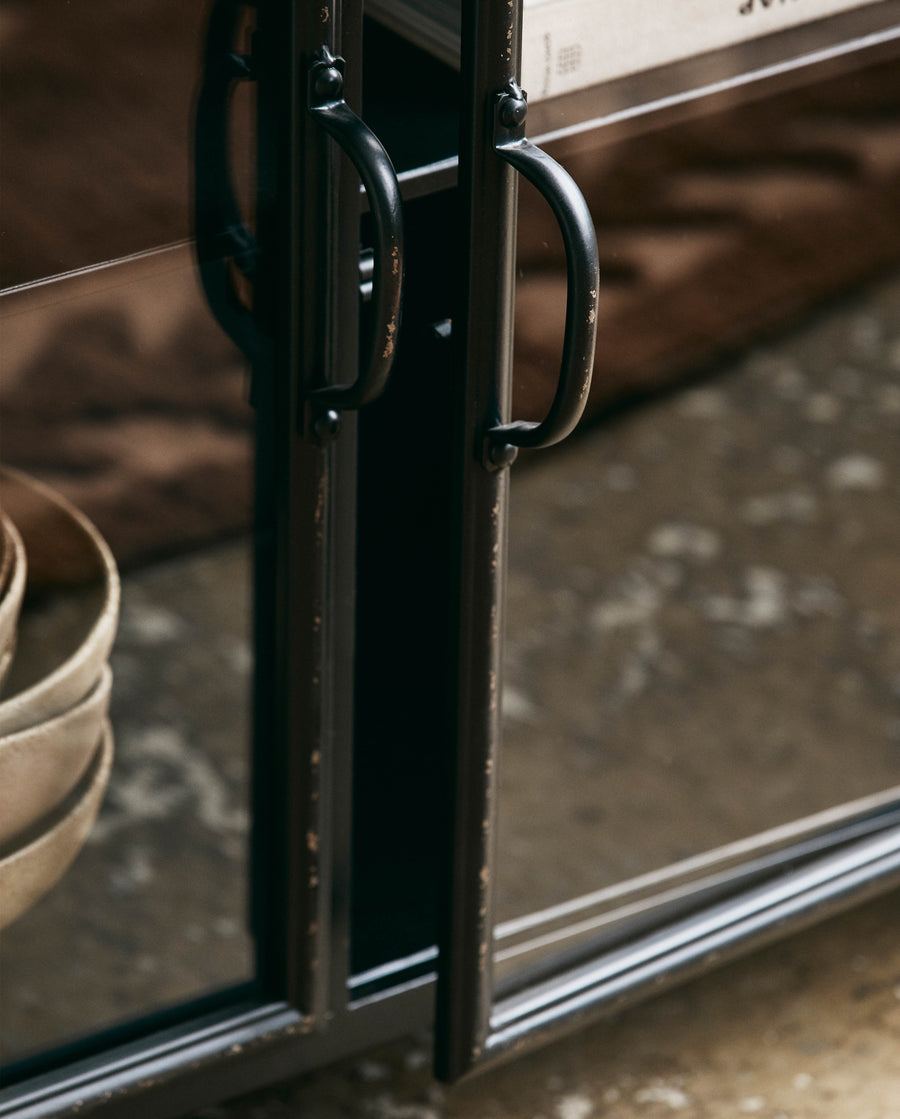 Black Iron & Glass Sideboard