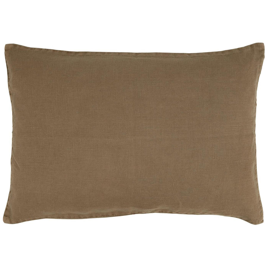 IB Laursen Cushion Chocolate Linen 60 x 40cm feather filled