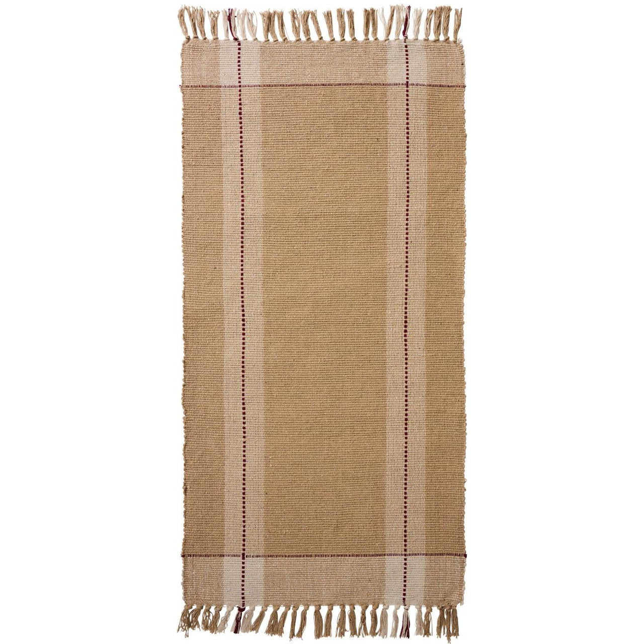 Floor Runner Cream and Beige w/Red Stripes