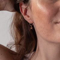 Thumbnail for Gold Starfish Hoop Studs