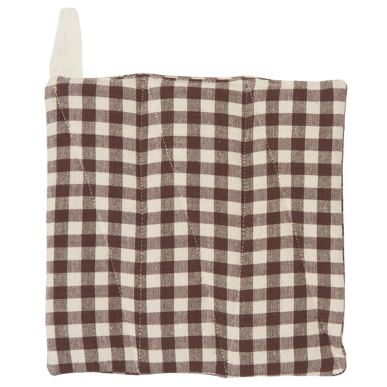 Pot holder Dark Brown w/small Natural Checks
