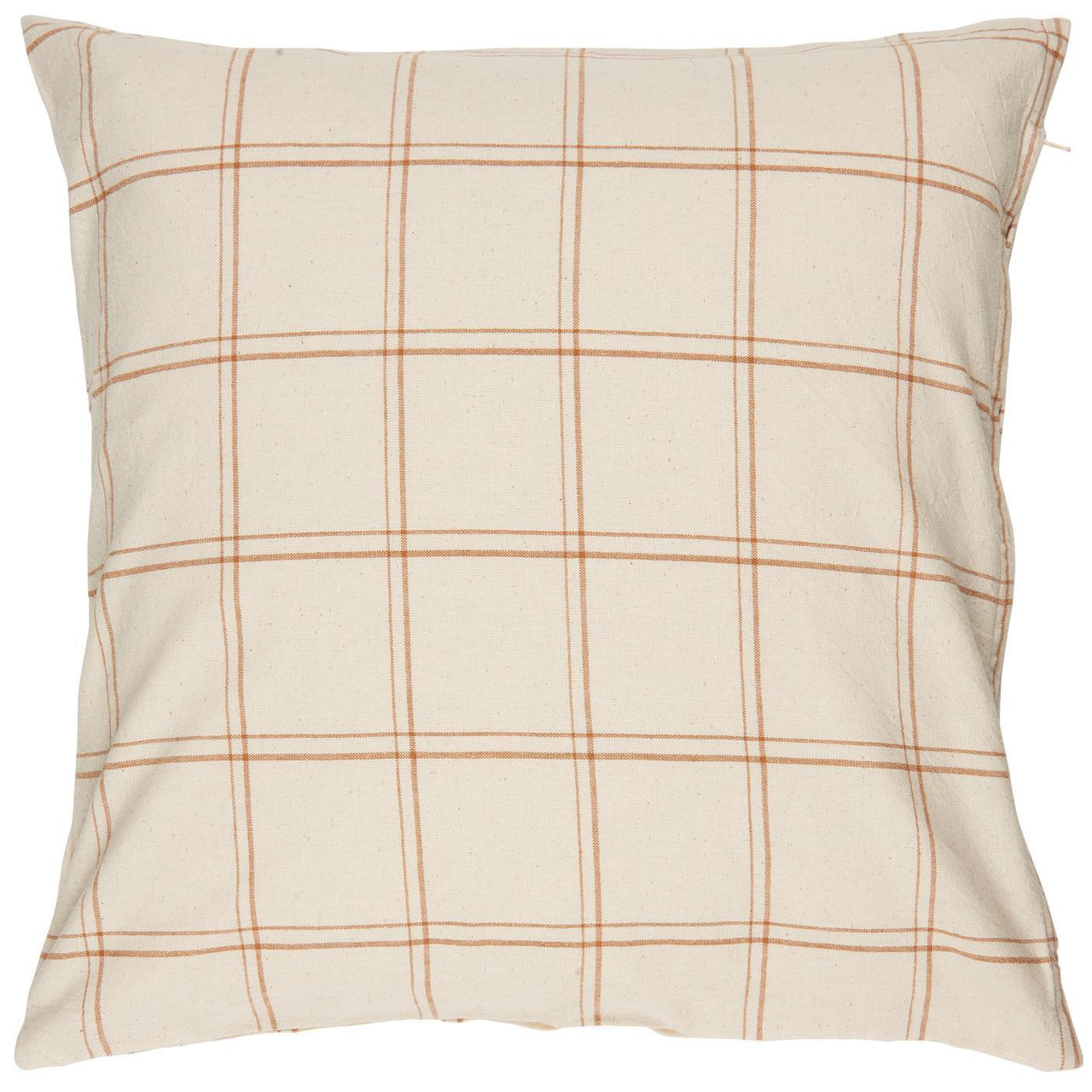 Cushion Theodor Natural W/Rustic Brown Checkered Pattern 50 x 50cm