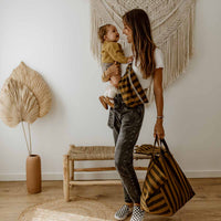 Thumbnail for WOMEN BUM BAG STRIPES CUMIN AND BLACK: CUMIN / SCRATCH