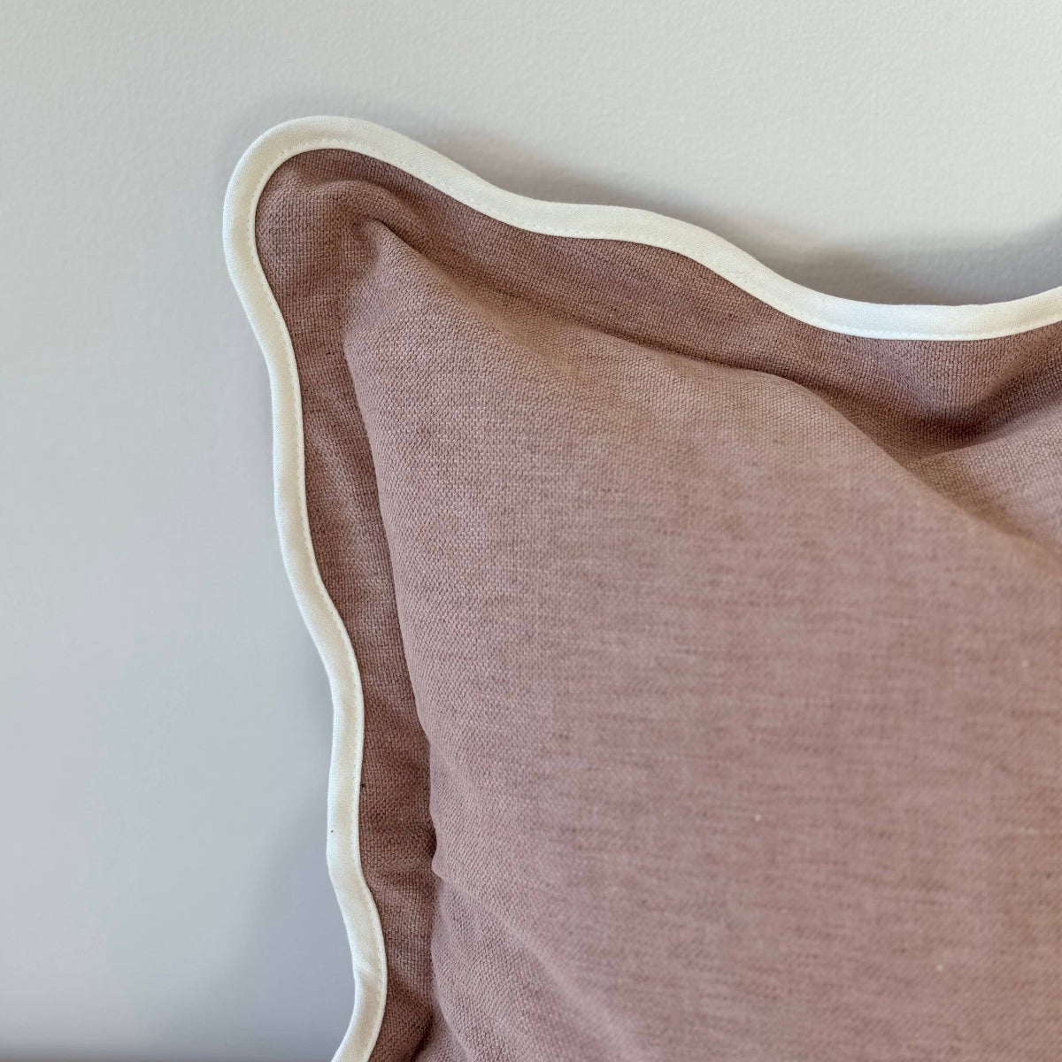 Chloe Dusty Pink Scalloped Edge Cushion 45x45