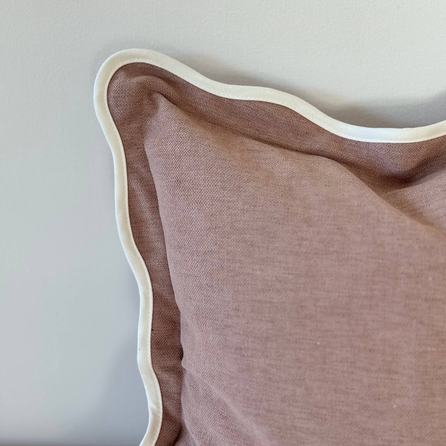 Chloe Dusty Pink Scalloped Edge Cushion 45x45