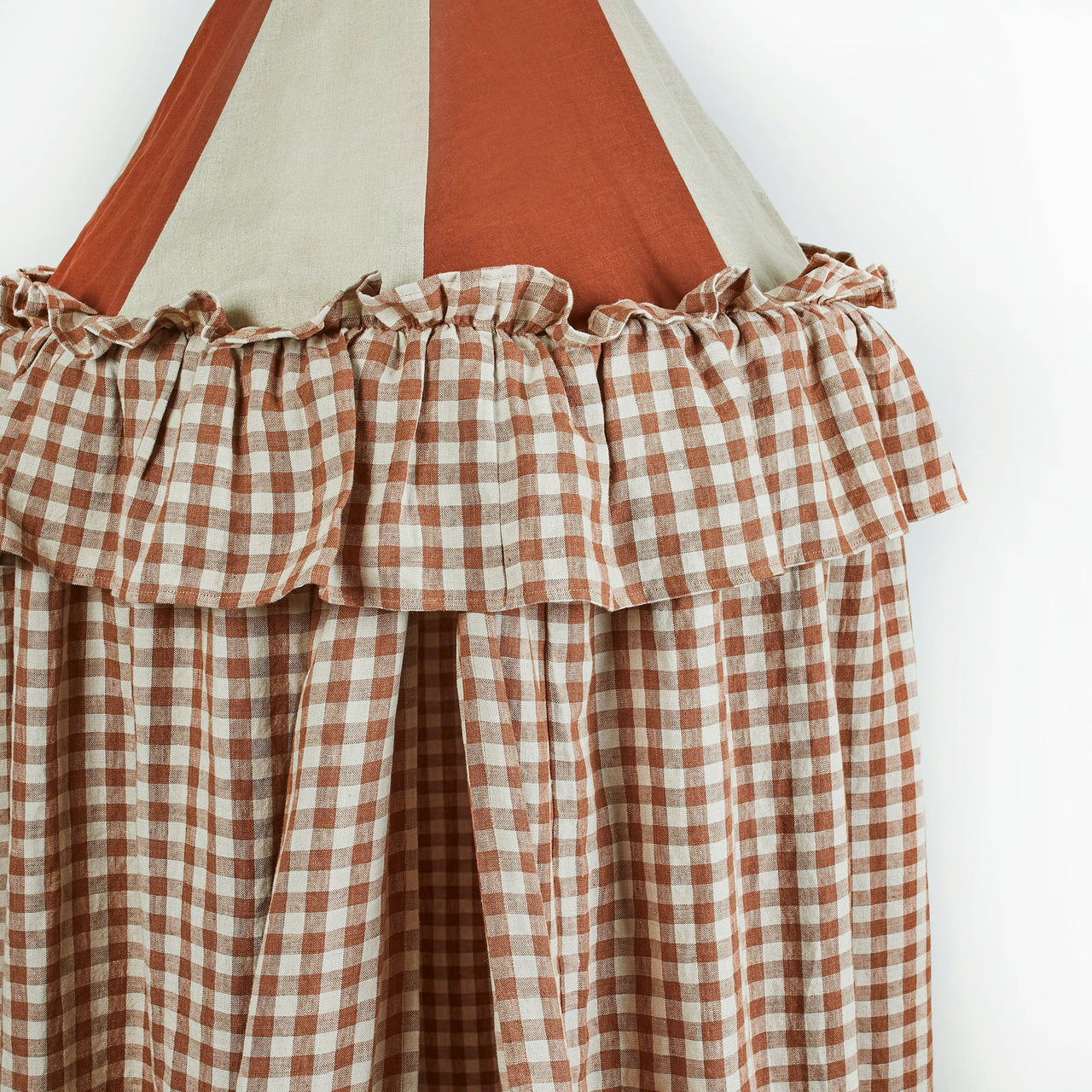 Gingham canopy, rusty blush