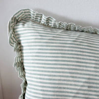 Thumbnail for Darcy Cotton Bolster Cushion 80x30 -  Sage Stripe