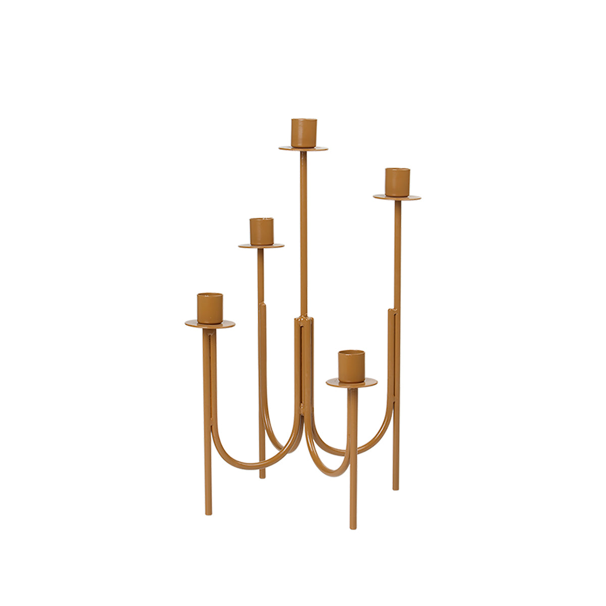 Farri Candle Holder - Golden Brown, Powder coated iron
