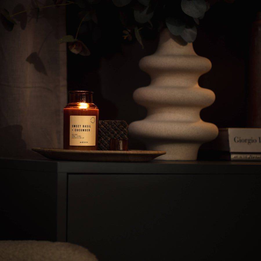MÆGEN Alchemist Candle - Sweet Basil & Cucumber: 250g - 8.8oz