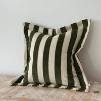 Thumbnail for Orla Olive Green Stripe Cushion 45 x 45cm