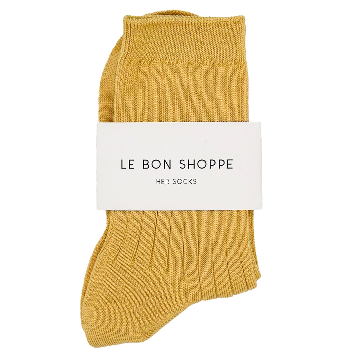 Her Socks - Mercerized Combed Cotton Rib Buttercup