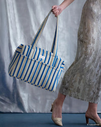 Thumbnail for Stories Ltd Edition Stroller Bag Green Blue Stripes