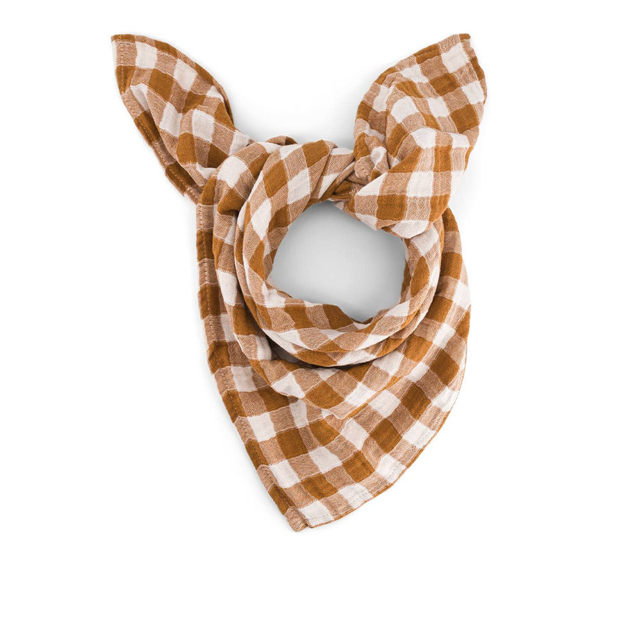 BIANCA SWADDLE GINGHAM CARAMEL: VICHY / L 110*110