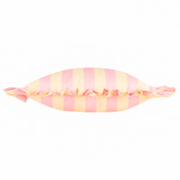 Thumbnail for Palm Royale Stripe Ruffle Outdoor Cushion: Pink/Yellow / Polyester Filled / 50 x 50cm