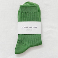Thumbnail for Le bon shoppe Her Socks - Mercerized Combed Cotton Rib Jade
