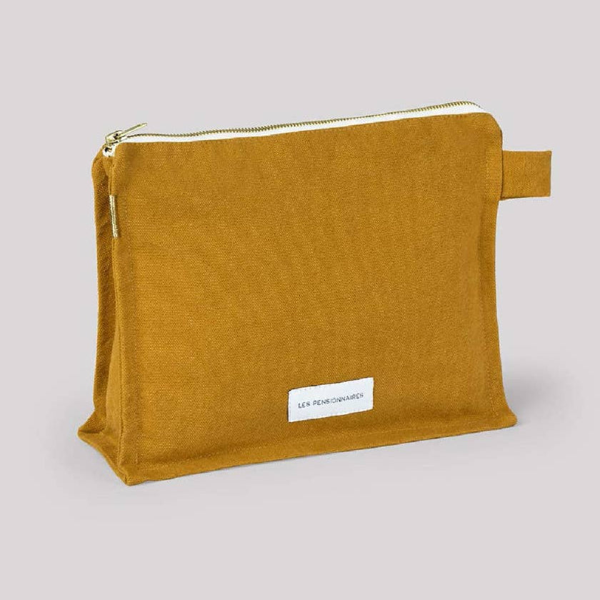 Organic Cotton Canvas Toiletry Bag in Saffron Yellow
