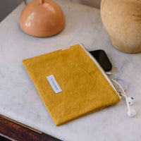 Thumbnail for Small Pouch in Organic Saffron Yellow Cotton Canvas