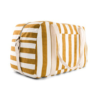 Thumbnail for RAPHAEL DIAPER BAG - WEEKEND BAG STRIPES CARAMEL - ECRU: CARAMEL AND ECRU / Stripe / L22*W42*H28