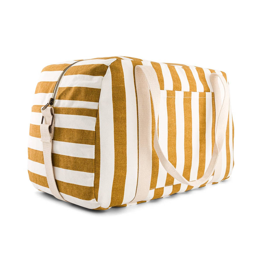 RAPHAEL DIAPER BAG - WEEKEND BAG STRIPES CARAMEL - ECRU: CARAMEL AND ECRU / Stripe / L22*W42*H28