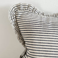 Thumbnail for Darcy Cotton Bolster Cushion  80x30 -  Navy & Cream