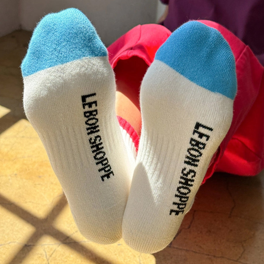 Girlfriend Socks: Colour Block Blue Red