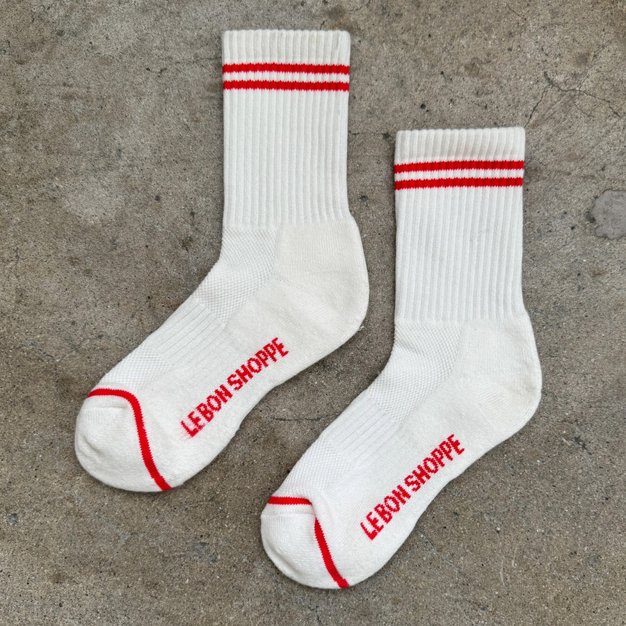 Boyfriend Socks: Clean White